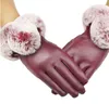 New Arrival Rękawiczki Kobiety Lady Czarne Skórzane Rękawiczki Jesień Zima Ciepłe Rabbit Fur Rękawice Guantes Mujer GB1329