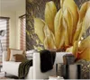 modern wallpaper for living room Oil painting flower relief flashing gold flower 3d stereo TV background wall