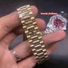 Montre de haute qualité pour hommes, bracelet en acier inoxydable doré, bague en diamant, bouche à quatre coins, montre-bracelet mécanique automatique