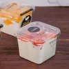 Temizle Kek Kutusu Şeffaf Kare Mus Plastik Cupcake Kutuları Kapaklı Yoğurt Puding Düğün Malzemeleri QW9410