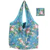 Large Foldable Shopping Bag Polyester Printted Reusable ECO Friendly Shoulder Bag Folding Pouch Storage Bags HHA635