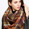 Luxury-Plaid Scarves Fashional Grid Tassel Wrap Oversized Check Shawl Tartan Cashmere Scarf Winter Warm Neckerchief Lattice Blankets