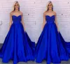 Ogstuff New Sweetheart Neck Prom Dresses 2019 Royal Blue Beaded Formal Evening Party Dresses Födelsedag Klänningar