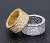 Gold Silver Plated Copper Punk CZ Ring Eternity Band Ring Hip Hop Mens Micro Paved Cubic Zircon Finger Ring #8 #9 #10 #11