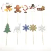 Gâteau De Noël Drapeau Partie Gâteau Plug-in Décoration Cerf Père Noël Cupcake Toppers DIY Décorations En Gros yq00819