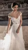 Abiti da sposa bianchi bohémien trasparenti più nuovi con spalle scoperte in pizzo applique romantico tulle backless abiti da sposa personalizzati abiti boho D227u