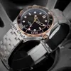 New Diver 300M 210.20.42.20.01.001 Miyota 8215 Automatic A8800 Mens Watch Two Tone Rose Gold Black Texture Dial SS Bracelet Puretime I03c3