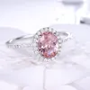 Umcho 925 Sterling Silver Ring Oval Classic Pink Morganite Rings For Women Engagement Gemstone Wedding Band Fine Jewelry Gift Y19051803