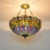 Retro palace style chandelier heavy industry stained glass lamps UPS Quick Arrival restaurant bar lamp warm light crystal transparent lights