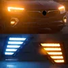 1ペアLED昼間の走行灯のためのOpel Insignia GS 2017 2017 2018流れるターンイエロー信号機能12V車のDRLランプ