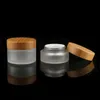 15g30g50g Eco Natural Bamboo Wooden Lids Frosted Glass Bottle Travel Set DIY Herbal Sample Face Cream Jars Pot Empty Cosmetic Co2918962