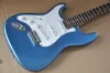 Left Handed Metallic Blue Electric Guitar with Rosewood Fretboard,White Pickguard,Can be Customized as Request