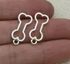 200pcs/lot Antique Silver Plated Dog Bone Charms Pendant for Jewelry Making Earrings Bracelet Accessories DIY 25x11mm