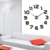 Ny designklocka Klocka väggklockor horloge 3d diy akryl spegel klistermärken hem dekoration vardagsrum kvartsnålen diy klockor