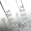 두꺼운 Recycler Heady Glass Bong Water Pipes with 10.5 인치 3 벌집 필터 Oil Rigs 18mm Male Glass Beaker Bongs