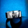 Titanium Ring Wolf en acier inoxydable à Moonlight Night Forest Wolf Prairie Wolf Ring Bijoux pour Man8601017