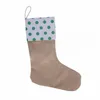 Canvas Christmas Socks Presentväska Stripe Christmas Socks Long Tube Burlap Socks Candy Bag Juldekorationer 7Colors XD22349