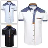 Summer Men Short-Sleeved Casual Shirt 2020 New Fashion Single-Breasted Casual Tops Turn Down Collar Three-Color Male Clothes