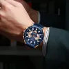 Reloj CURREN de marca de lujo para hombre, reloj de pulsera de cuarzo azul, reloj cronógrafo deportivo, banda de acero inoxidable para hombre, moda de negocios Wa267q