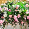 Arc de fleurs artificielles support en fer avec soie floral bricolage décoration de fenêtre de mariage ornements mur vert rond plante arc mur de fleurs