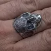 Unico colore argento acciaio inossidabile 316L anello con teschio di zucchero pesante Mens Mandala Flower Santa Muerte Biker Jewelry1902883