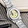 Chenxi Business Mekanisk Automatisk armbandsur Hollow Out Analog Dial Luminous Pointer Högkvalitativ Rostfritt Stål Buckle Mens Watch