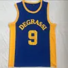 ドレイクジミーブルックス＃9コミュニティジャージーブルーデグロッシ高校モイエブバスケットボールジャージユニフォーム