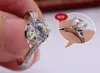 1CT Solid 925 Sterling Silber Hochzeitstag Moissanit SONA Diamant Ring Verlobungsband Modeschmuck Männer Frauen Valentinstag Geschenk