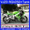 Corps + Réservoir Pour SUZUKI VJ23 RGV-250 1988 1994 1995 1996 1997 1998 309HM.60 RGV250 vert brillant VJ21 VJ 22 RGV 250 88 94 95 96 97 98 Carénage