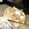 Kopplingar Argyle Clearance Bag 2021 Kvinnor Fashion Mini Small Gold Evening Party Clutches Purse Axel Female Wallet1288L