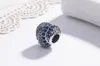 느슨한 보석 전체 다이아몬드 하트 모양의 바다 브랜드 구슬 925 스털링 실버 여성용 팔찌 목걸이 매력 보석 선물 W65
