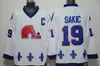 Mi08 Mens Quebec Nordiques Vintage 19 Joe Sakic Hockey Maglie Baby Blue 26 Stastny 13 Mats Sundin 21 Peter Forsberg 10 Guy Lafleur Jersey # 17 Wendel Clark Camicie