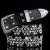 Neue Mode Luxus Designer Diamond Zirkon Silber Ledergürtel für Frauen Frauen Mädchen 110 cm 3 6 ft Pin Schnalle 2467