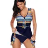 Kvinnors badkläder Kvinnor Plus Size One Piece Swimsuit Women Push Up Padded Kirt Dress Bathing Suit Stor Summer Beach L-5XL1