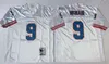 NCAA Oilers Vintage-Trikot Nr. 9 Steve McNair Nr. 34 Earl Campbell Nr. 74 Bruce Matthews Nr. 1 Warren Moon-Trikots, weißes, hellblaues, genähtes College-Trikot