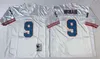 NCAA Oilers Vintage Jersey #9 Steve McNair #34 Earl Campbell #74 Bruce Matthews #1 Warren Moon Forma Beyaz Açık Mavi ED Koleji