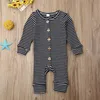 Winter Baby Clothes Striped Infant Boys Rompers Knitted Newborn Girl Jumpsuits Long Sleeve Toddler Outfits Boutique Children Clothing DW4723