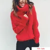 Turtle Neck Womens Pullover Sweaters Winter Autumn Long Sleeve Knitted Sweaters Tops Woman Clothes Solid Color Fashion Wear