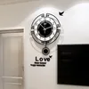 Swing Acrylic Quartz Silent Round Wall Clock Modern Design 3D Digital Pendulum Watch Clocks vardagsrum Heminredning Shining Y2274T