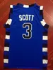 The Film Version of One Tree Hill 3 Lucas Scott Jersey Blue Black White 23 Nathan Scott Double Stitched Mesh Basketball Jerseys