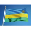 Rwanda Flag 3x5 ft Elke aangepaste stijl 90x150cm Flying Hanging RWA National Country Flag Banner Polyester Afdrukken