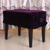 Wholesale-Black Green Red Coffee Purple Blue Piano Stool Chair Cover Pleuche Decorated with Macrame 55 * 35cm for Piano Single Chair