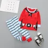 Baby xmas herfst pyjama's katoen gestreepte t-shirt broek pakken eland print kleding sets kerst payamas nachtkleding nachtkleding outfits AYP6403