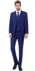 Nyanlända Två knappar Royal Blue Groom Tuxedos Peak Lapel Groomsmen Bästa Man Passar Mens Bröllopskläder (Jacka + Byxor + Vest + Bow Slips)
