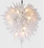 結婚式の装飾ランプの大きい白いモロッコのクリスタルシャンデリアの手の吹きガラス天井の装飾シャンデリアライトLED電球