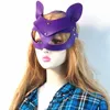 Masque oreilles de chat Sexy pour femmes, 5 couleurs, accessoire de Cosplay d'halloween, demi-masque Catwoman, mascarade de fête, Domino réglable fantaisie