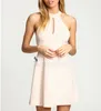 2019 nouvelles femmes mode dos nu robe sexy blanc robes sans manches slim décontracté mini robe