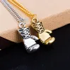 Vintage Mini Boxhandschuh Halskette Antik Gold Silber Fitness Schmuck Unisex Coole Anhänger Halsketten für Männer Jungen