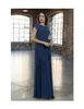 2019 Ny A-Line Chiffon Long Modest Bridesmaid Klänningar med Cap Sleeves Golv Längd Juvel Neck Tulpan Sleeves Sommar Modest Brudtärna Klänning