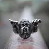 Mens Unique Punk Rock Wild Motor Motorcycle Skull Rings Fashion Party Stainless Steel Biker Jewelry Size 7-14